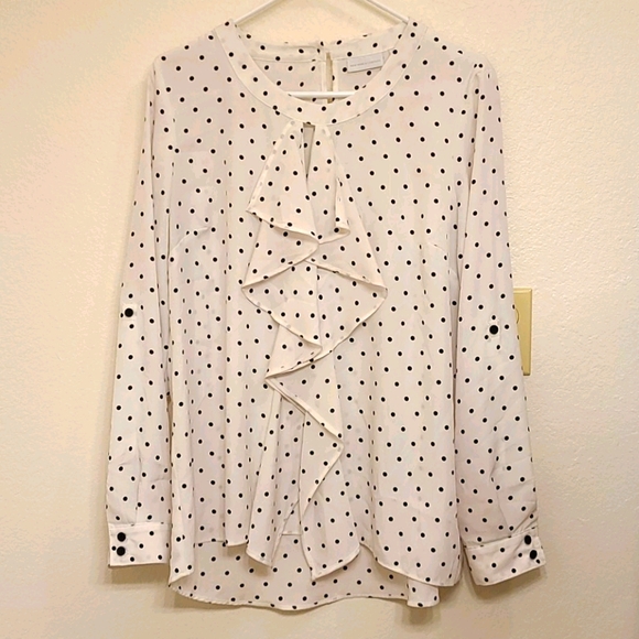 New York and Company Polka Dot Blouse - Picture 1 of 6